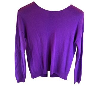 Only Mine Purple Wool Cashmere Blend Exposed Back Zipper Sweater Womens Medium